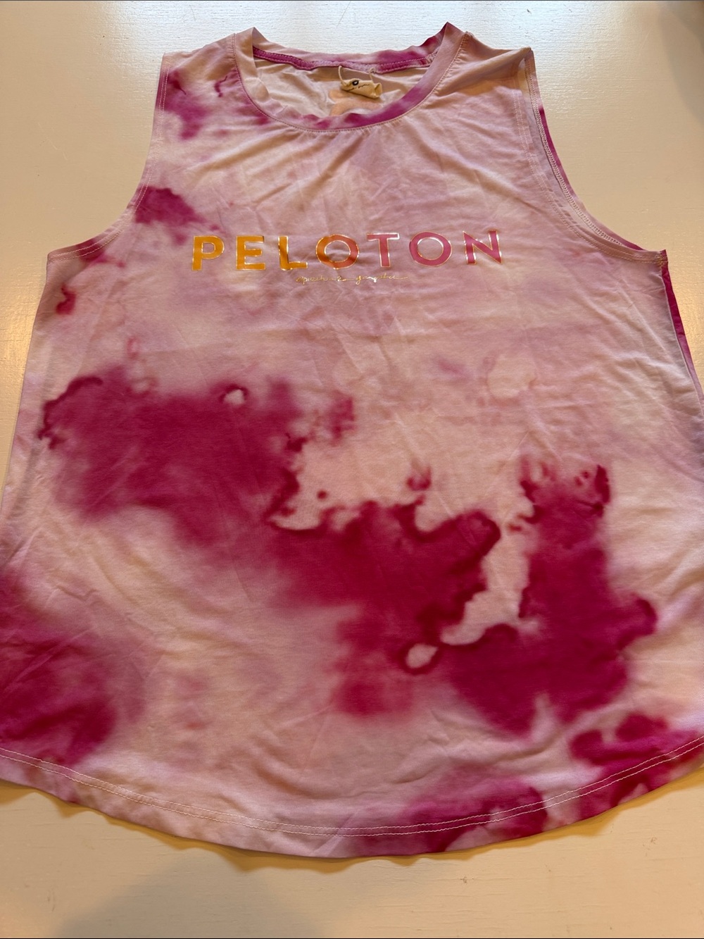 Spiritual Gangster x Peloton Pink Tie-Dye Muscle Tank